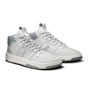 On Running Womens High-Top Sneakers in Light Grey and White